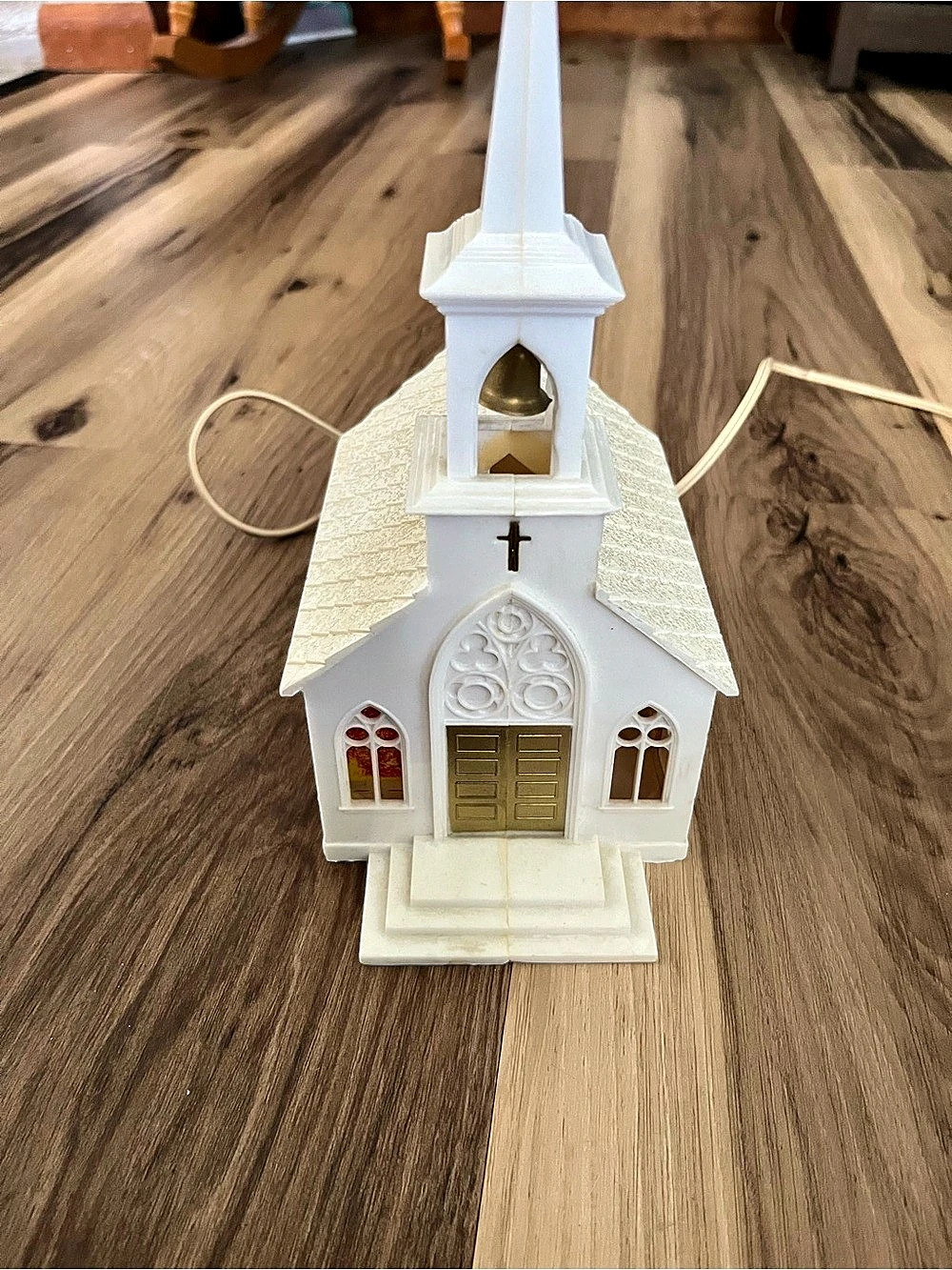 Vintage Christmas Light-Up Plastic Church